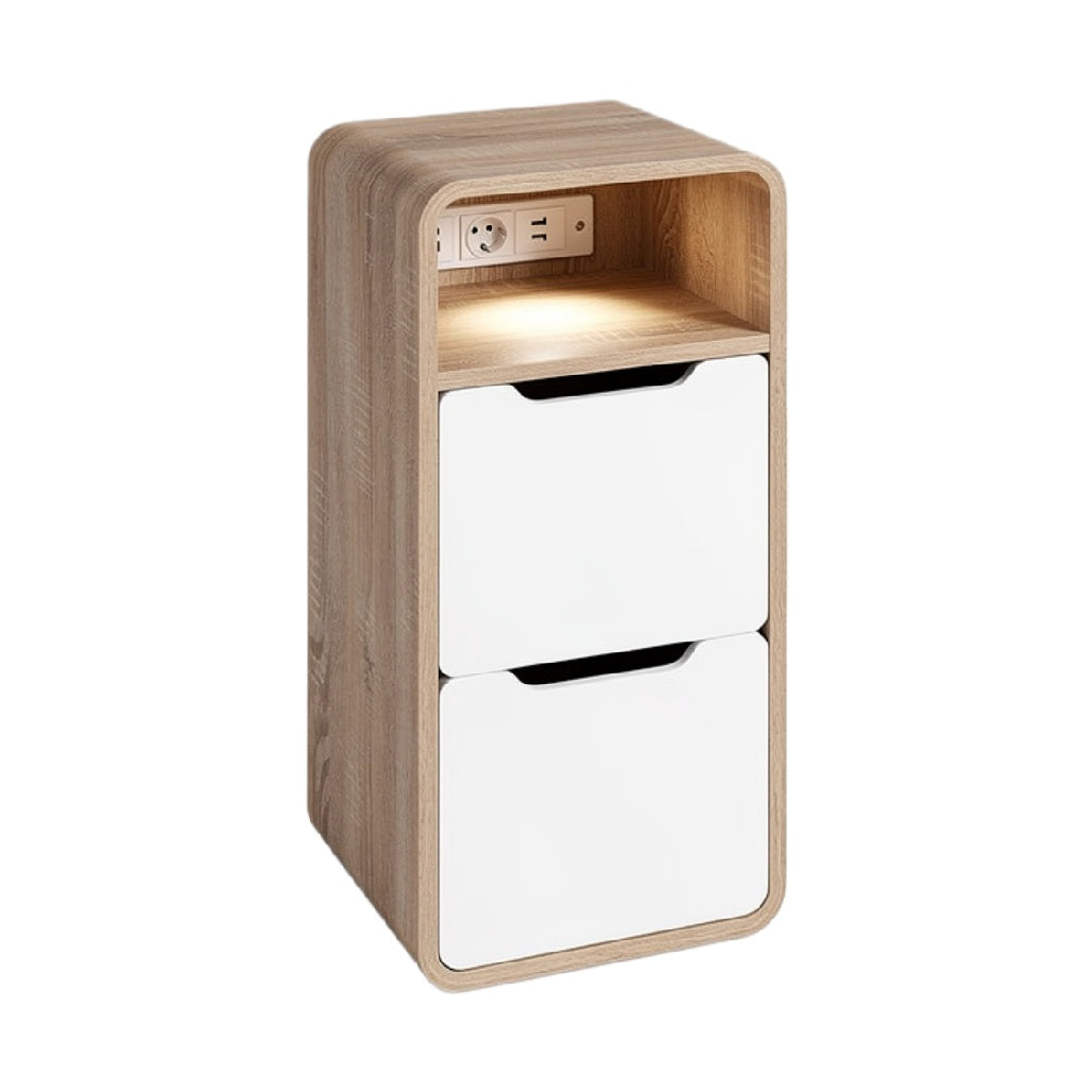 **Szafka nocna z gniazdem USB i oświetleniem LED**